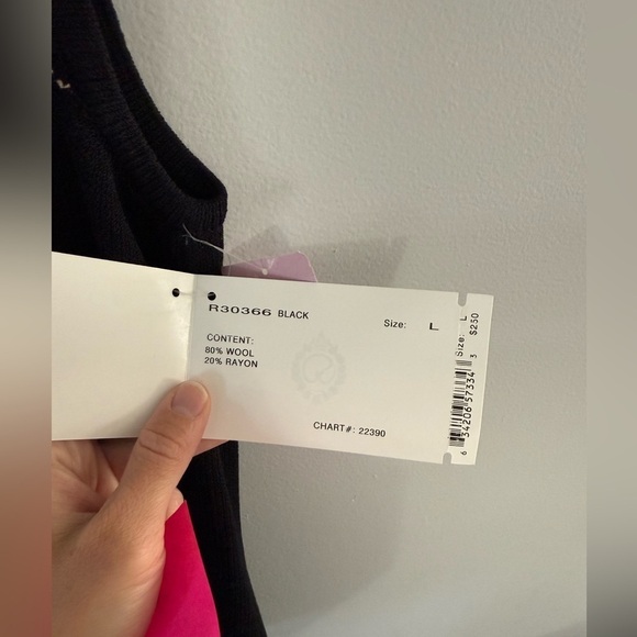 VTG NWT ST JOHN Sport Sweater Tank Top Clock Design Knit Wool Black Gold Size L - Picture 9 of 13